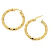 9ct Gold Crinkly Hoop Earrings - 32mm - G2305