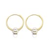 9ct Gold Hoop Earrings With Aurora Borealis Crystal - 14mm - G2415