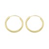 9ct Gold Diamond Cut Hoop Earrings - 14mm - G2445