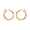 9ct Gold Twist Pattern Hoop Earrings - 20mm - G2461