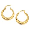 9ct Gold Rope Design Creole Hoop Earrings - 24mm - G2475