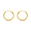 9ct Gold Diamond Cut Hoop Earrings - 10mm - G2487