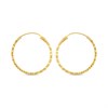 9ct Gold Diamond Cut Hoop Earrings - 17mm - G2489