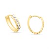 9ct Gold Two Tone Oval Huggie Earrings - G2492