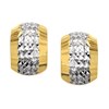 9ct Gold Two Colour Diamond Cut Half Hoop Earrings - 10mm - G2513