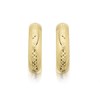 9ct Gold Diamond Cut Half Hoop Earrings - 13mm - G2521