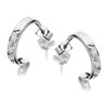 9ct White Gold Half Hoop Earrings - 14mm - G2546