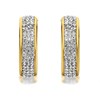 9ct Gold Crystal Half Hoop Earrings - 16mm - G2595