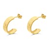 9ct Gold Diamond Cut Half Hoop Earrings - 14mm - G2604