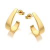 9ct Gold J Shaped Half Hoop Earrings - 20mm - G2641