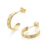 9ct Gold Diamond Cut Half Hoop Earrings - 12mm - G2681