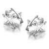 9ct White Gold Princess Cut Cubic Zirconia Stud Earrings - 4mm - G2708