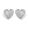 9ct White Gold Cubic Zirconia Heart Stud Earrings - 5mm - G27122