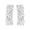 9ct White Gold Cubic Zirconia Trilogy Stud Earrings - 11mm - G27133