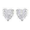 9ct White Gold Cubic Zirconia Heart Stud Earrings - 6mm - G27134