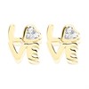 9ct Gold Cubic Zirconia Love Stud Earrings - 6mm - G27138