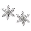 9ct White Gold Cubic Zirconia Snowflake Earrings - 11mm - G2715