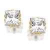 9ct Gold Square Cubic Zirconia Stud Earrings - 4mm - G2729