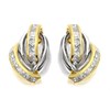 9ct Two Colour Gold Cubic Zirconia Stud Earrings - 15mm - EXCLUSIVE - G2744