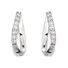 9ct White Gold Cubic Zirconia Flattened Loop Earrings - 10mm - G2754
