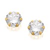 9ct Gold Cubic Zirconia Solitaire Stud Earrings - 6mm - G2764