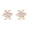 9ct Rose Gold Cubic Zirconia Flower Stud Earrings - 6mm - G2777
