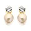 9ct Gold Cubic Zirconia And Freshwater Cultured Pearl Stud Earrings - 6mm - G2778