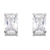 9ct White Gold Emerald Cut Cubic Zirconia Stud Earrings - G2779