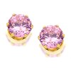 9ct Gold Pink Cubic Zirconia Solitaire Stud Earrings - 5mm - G2781