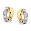 9ct Gold Two Colour Cubic Zirconia Stud Earrings - 10mm - G2783