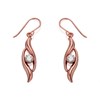 9ct Rose Gold Cubic Zirconia Flame Hook Wire Drop Earrings - 29mm drop - G2820