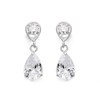 9ct White Gold Cubic Zirconia Drop Earrings - 16mm drop - G2835