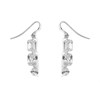 9ct White Gold Cubic Zirconia Hook Wire Earrings - 40mm drop - G2848