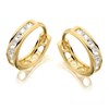 9ct Gold Cubic Zirconia Huggie Hoop Earrings - 10mm - G2849