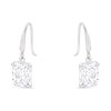 9ct White Gold Cubic Zirconia Hook Wire Earrings - 17mm drop - G2887