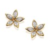 9ct Gold Cubic Zircona Flower Stud Earrings - 10mm - G2905
