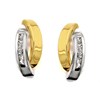 9ct Gold Two Colour Cubic Zirconia Double Strand Stud Earrings - 10mm - G2907