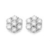 9ct White Gold Cubic Zirconia Cluster Stud Earrings - 5mm - G2922