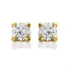 9ct Gold Cubic Zirconia Solitaire Stud Earrings - 4mm - G2929