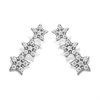 9ct White Gold Cubic Zirconia Star Stud Earrings - 11mm - G2932