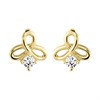 9ct Gold Cubic Zirconia Trefoil Stud Earrings - 7mm - G2938