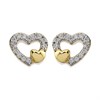 9ct Gold Cubic Zirconia Heart Stud Earrings - 8mm - G2940