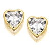 9ct Gold Heart Cubic Zirconia Solitaire Stud Earrings - 6mm - G2964