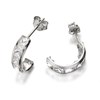 9ct White Gold Cubic Zirconia Half Hoop Earrings - 12mm - G2992