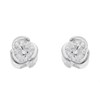9ct White Gold 4.5mm Cubic Zirconia Swirl Stud Earrings - G3008