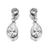 9ct White Gold Cubic Zirconia Drop Earrings - 14mm drop - EXCLUSIVE - G3009