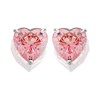 9ct White Gold Pink Cubic Zirconia Heart Stud Earrings - 6mm - G3134