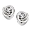 9ct White Gold Cubic Zirconia Knot Earrings - 10mm - G3189