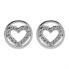 9ct White Gold Cubic Zirconia Heart Circle Stud Earrings - 7mm - G32100