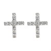 9ct White Gold Cubic Zirconia Cross Stud Earrings - 9mm - G32101